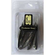 LFT DROP SHOT TUBBY JIG BLACK GLITTER 5PCS. 7,5CM