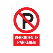 BORD 23X33CM COMBINATIE VERBODEN TE PARKEREN