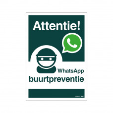 BORD 23X33CM COMBINATIE WHATSAPP BUURTPREVENTIE