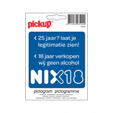 PICTOGRAM 10X10CM NIX18 <25 LEGITIMATIE <18 GEEN ALCOHOL