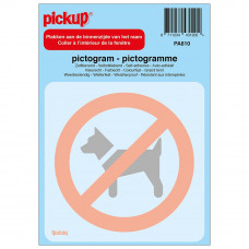 PICTOGRAM ACHTER GLAS 10X10CM VERBODEN VOOR HONDEN