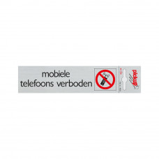 ROUTE ALULOOK 165X44 MM MOBIELE TELEFOONS VERBODEN