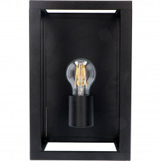 1000539 - OUTDOOR WALL LAMP GLASS IP44 1XE27 BLACK SQUARE NO LAMP INCL
