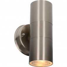 LED OUTDOOR - MUURLAMP KOPENHAGEN - 2XGU10 IP44 - ROESTVASTSTAAL(RVS)