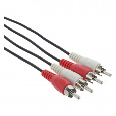 QL TULP KABEL 2RCA/2RCA MA-MA RD/WT 3M