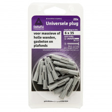 UNIVERSEELPLUG MET KRAAG GRIJS 5 X 32 MM 30ST