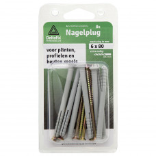 NAGELPLUG GRIJS 6 X 60 MM 15ST