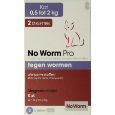 NO WORM PRO KLEINE KAT & KITTEN 2 TAB VANAF 0,5 KG - VANAF 6 WEKEN