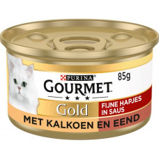 GOURMET GOLD FIJNE HAP KALK/EEND 85 G KALKOEN EEND