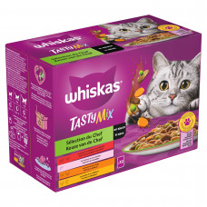 WHISKAS 1+ KEUZE VAN DE CHEF IN SAUS MAALTIJDZAKJES MULTIPACK 12X85 G