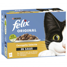 FELIX MP ORIGINAL GEVOGELTE SELECTIE IN SAUS 12X85 G EEND KIP KALKOEN