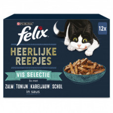 FELIX MP HEERLIJKE REEPJES VIS SELECTIE BOX 12X85 G ZALM TONIJN KABELJ