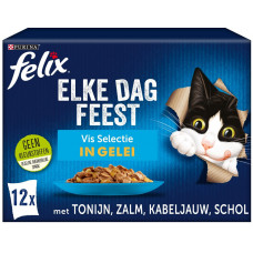 FELIX EDF VIS SELECTIE IN GELEI 12X85 G TONIJN ZALM SCHOL