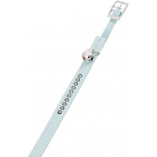 KAT HALSBAND GEVOERD MONTE CARLO LICHTBLAUW M 22-25CM 11MM
