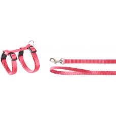 KAT HARNAS MET LOOPLIJN VOOR KITTENS ZIGGI KERSENROOD 15-22CM 20