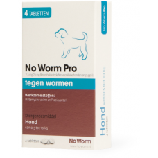 NO WORM PRO KLEINE HOND & PUPPY 4 TAB VANAF 0,5 KG - VANAF 2 WEKEN