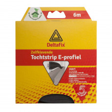 TOCHTSTRIP ZELFKLEVEND E-PROFIEL EPDM ZWART 6 M X 9 MM X 4 MM