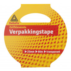 VERPAKKINGSTAPE IN HULS TRANSP 66 M 25 MM