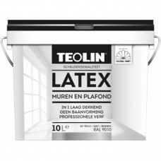 TEOLIN LATEX MUREN EN PLAFOND RAL 9010 10 LTR.